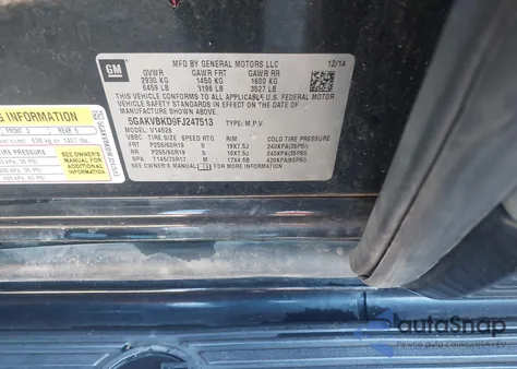 2015 Buick Enclave Leather from USA, damaged, VIN 5GAKVBKD9FJ247513